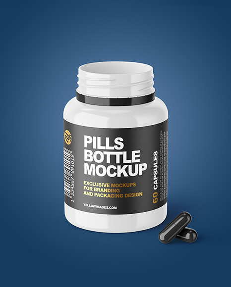 Glossy Pills Bottle Mockup