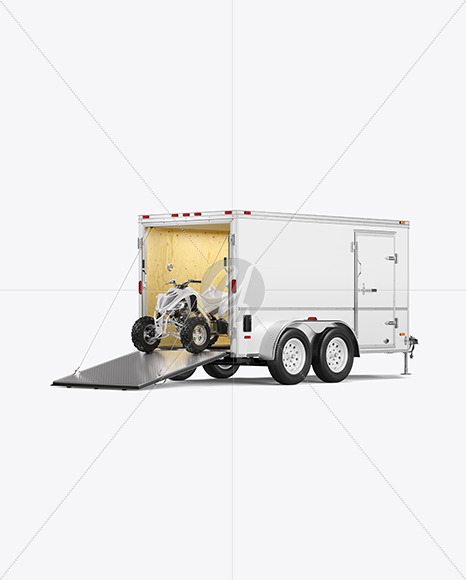 Cargo Trailer w\ Quad Bike Mockup