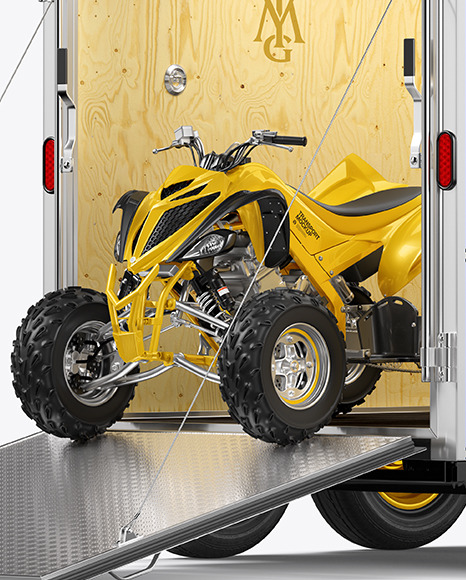 Cargo Trailer w\ Quad Bike Mockup