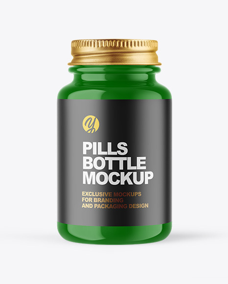 Glossy Plastic Pill Bottle Mockup