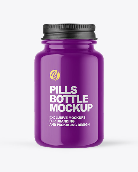 Glossy Plastic Pill Bottle Mockup