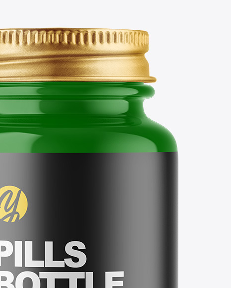 Glossy Plastic Pill Bottle Mockup