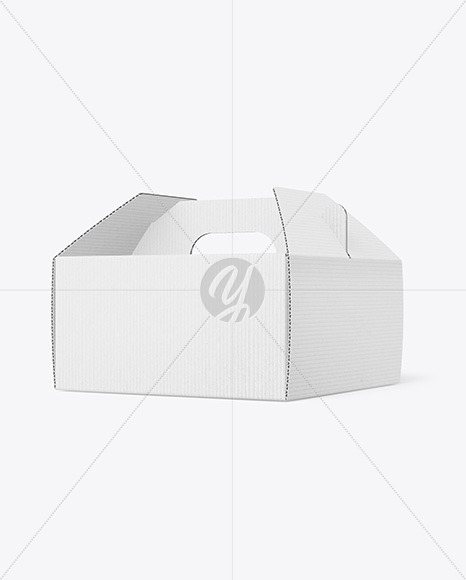 Corrugated Box w/ Handle Mockup