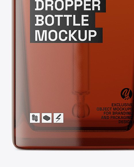 Amber Glass Dropper Bottle Mockup Amber Glass Dropper Bottle Mockup
