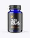 Blue Glass Pills Bottle Mockup