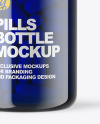 Blue Glass Pills Bottle Mockup