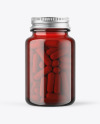 Red Glass Pills Bottle Mockup