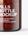 Red Glass Pills Bottle Mockup