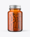 Orange Glass Pills Bottle Mockup