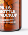 Orange Glass Pills Bottle Mockup