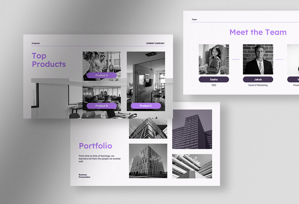 Viorent - Striking Purple Professional Corporate Business Presentation