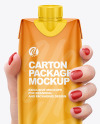 500ml Matte Carton Pack in a hand Mockup