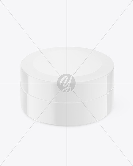 Glossy Cosmetic Jar w/ Patches Mockup