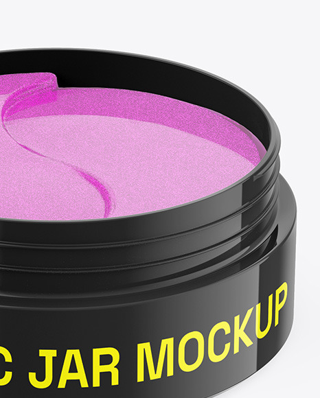 Glossy Cosmetic Jar w/ Patches Mockup