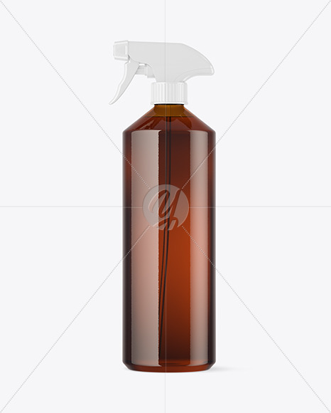 Amber PET Spray Bottle Mockup