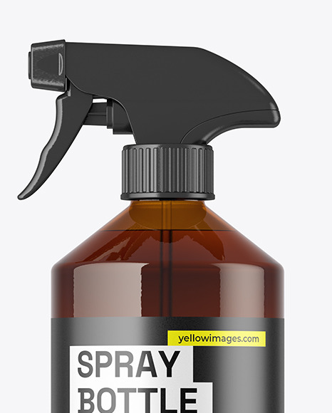 Amber PET Spray Bottle Mockup