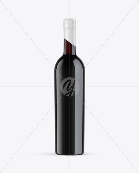 Green Glass Red Wine Bottle Mockup