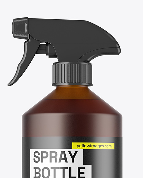 Frosted Amber PET Spray Bottle Mockup