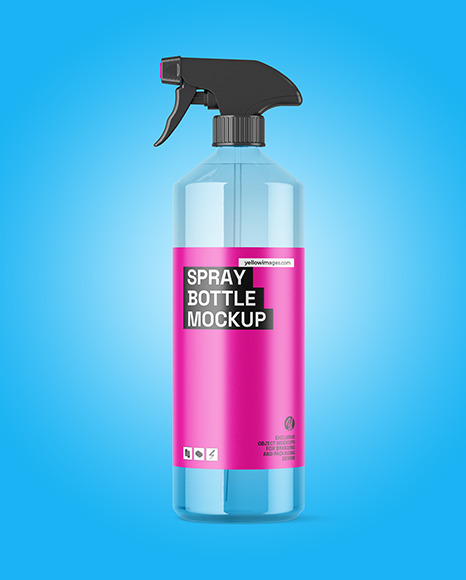 Clear PET Spray Bottle Mockup