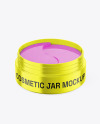 Metallic Cosmetic Jar w/ Patches Mockup