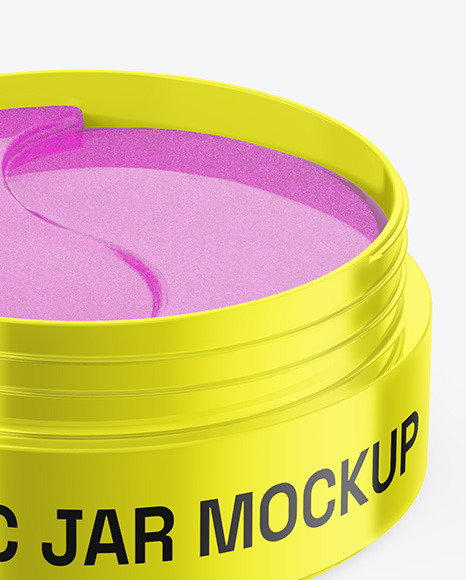 Metallic Cosmetic Jar w/ Patches Mockup