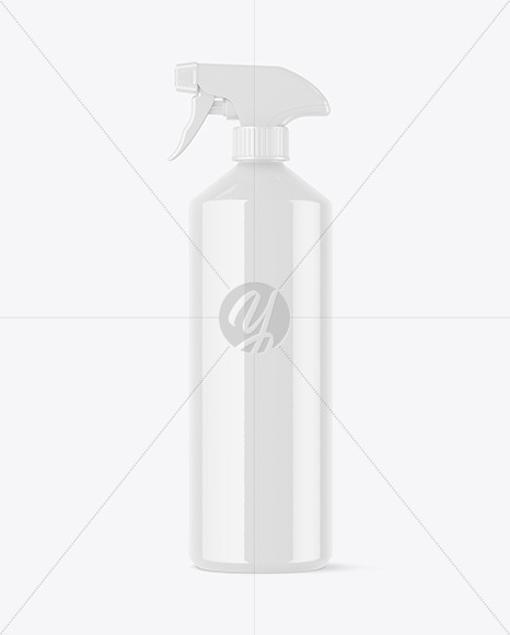 Glossy PET Spray Bottle Mockup