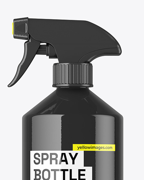 Glossy PET Spray Bottle Mockup