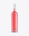 Clear Glass Rose Wine Bottle Mockup