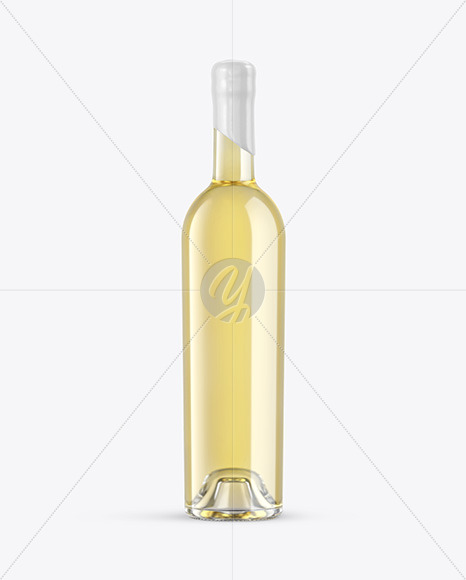 Clear Glass White Wine Bottle Mockup