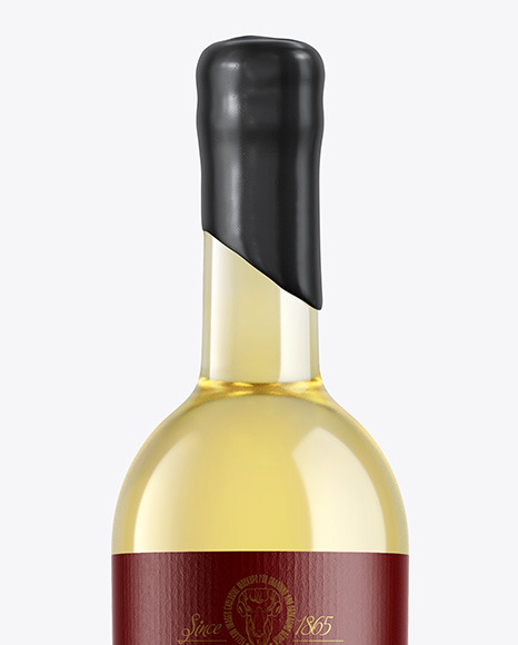 Clear Glass White Wine Bottle Mockup