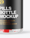 Clear Glass Pills Bottle Mockup