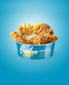 Glossy Bucket w/ Chicken Tenders & French Fries Mockup