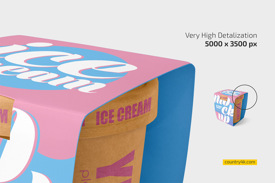 Ice Cream Cup Packaging Mockup Set