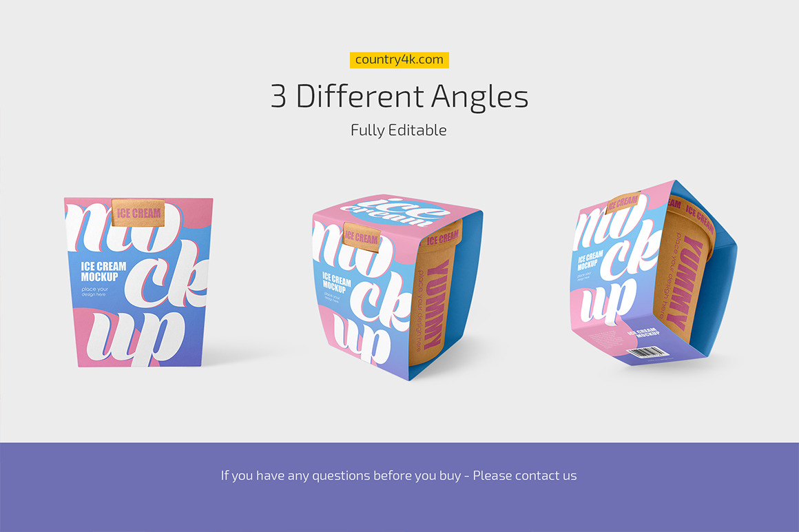 Ice Cream Cup Packaging Mockup Set Ice Cream Cup Packaging Mockup Set