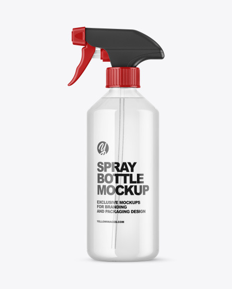 Clear PET Spray Bottle Mockup