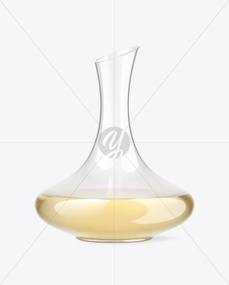 Clear Glass White Wine Decanter Mockup