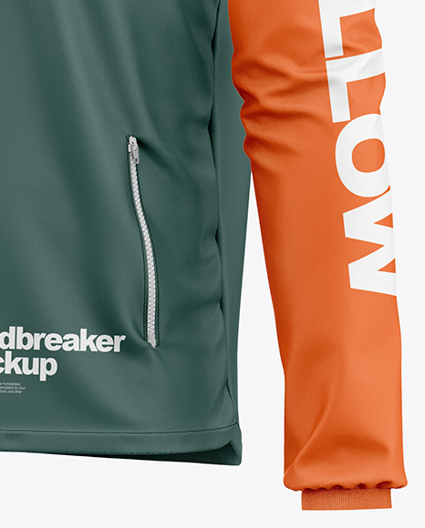 Men's Windbreaker Jacket Mockup - Half Side View