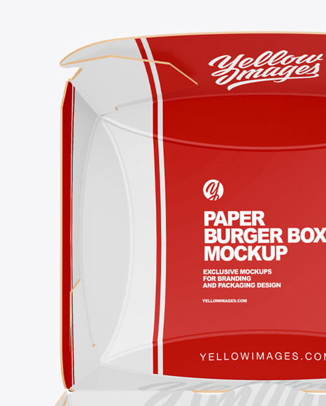 Paper Box w/ Burger Mockup