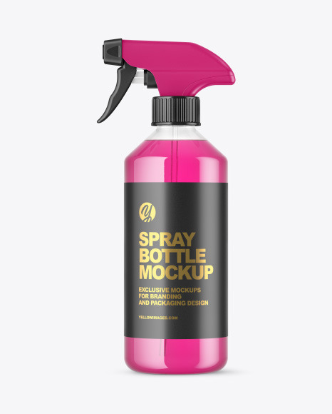 Clear PET Spray Bottle Mockup