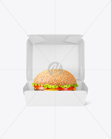 Kraft Box w/ Burger Mockup