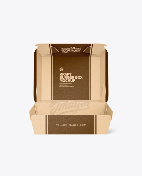 Kraft Box w/ Burger Mockup