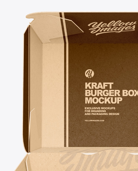 Kraft Box w/ Burger Mockup