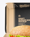 Kraft Box w/ Burger Mockup