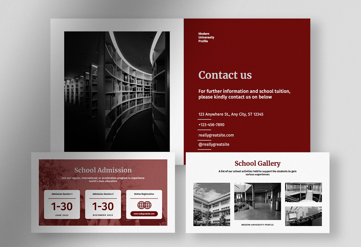 Zenio - Grayscale Maroon Modern Education Presentation