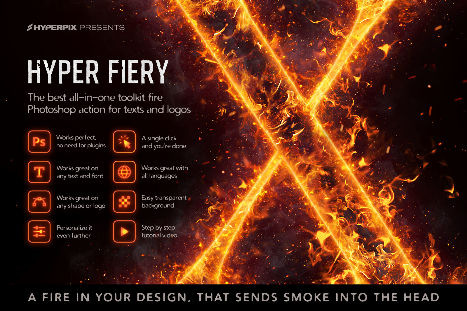 Hyper Fiery – Fire Photoshop Action