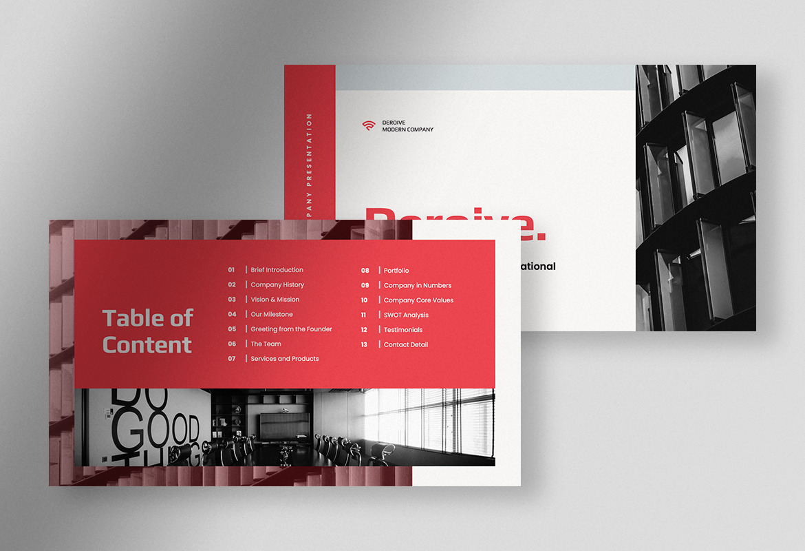 Deroive – Living Coral Modern Company Profile Presentation Deroive – Living Coral Modern Company Profile Presentation