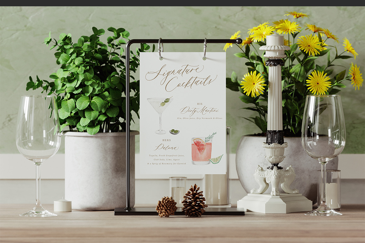 Table Sign Stand Mockup