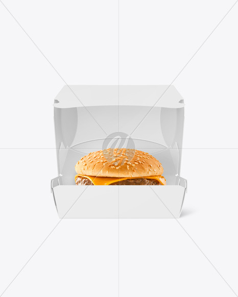 Paper Box w/ Burger Mockup