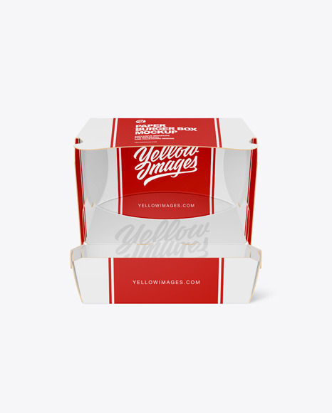 Paper Box w/ Burger Mockup