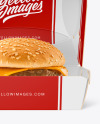 Paper Box w/ Burger Mockup